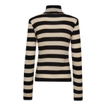 MasonCC Stripe RollNeck Blouse - BoneBlack - Co'couture