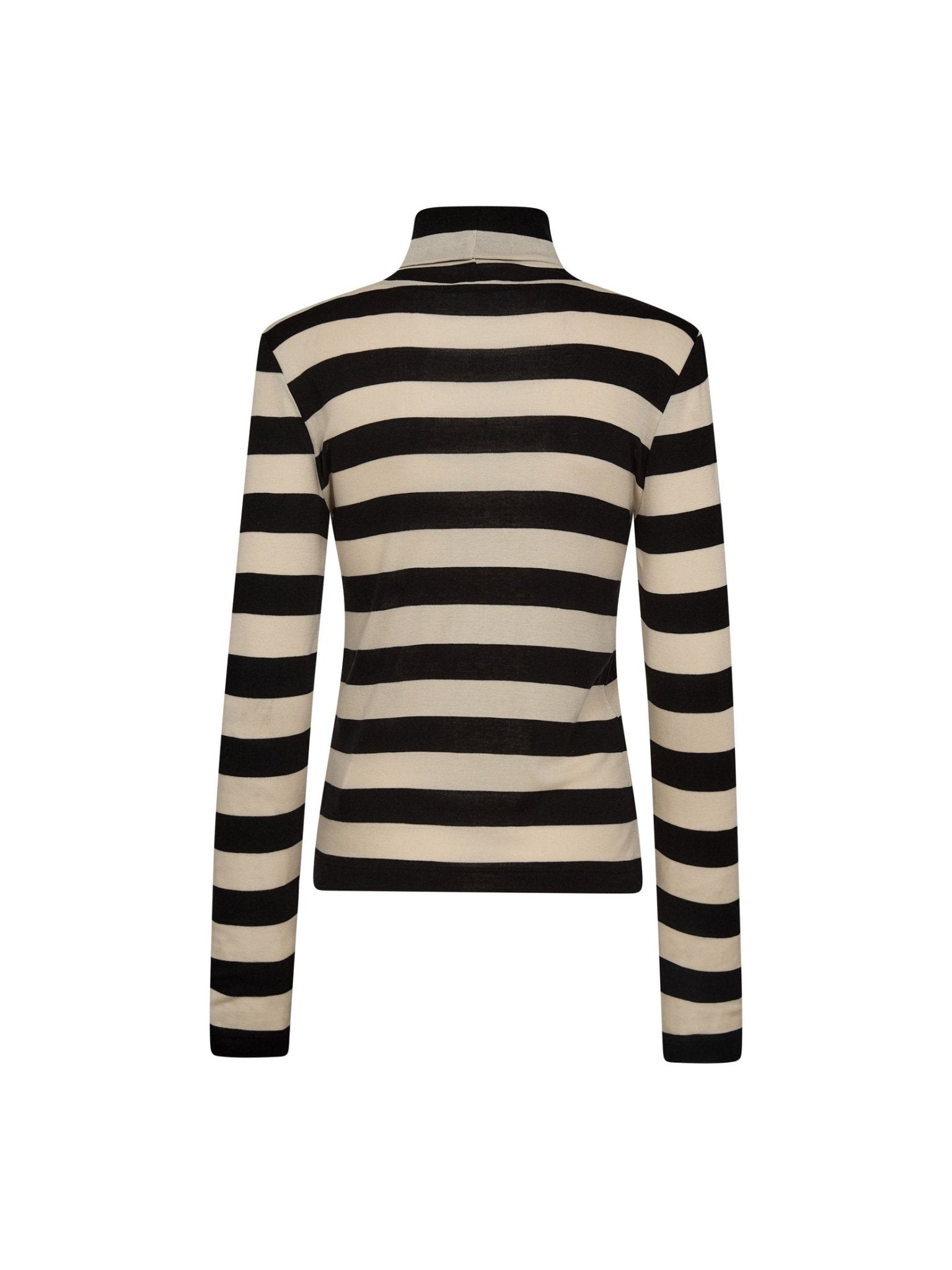 MasonCC Stripe RollNeck Blouse - BoneBlack - Co'couture