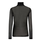 MeshCC Roll - Neck Blouse - Black - Co'couture