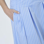 MicaCC Stripe Pleat Skirt - Pale Blue - Co'couture