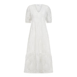 NayaCC Anglaise Pleat Dress - White - Co'couture