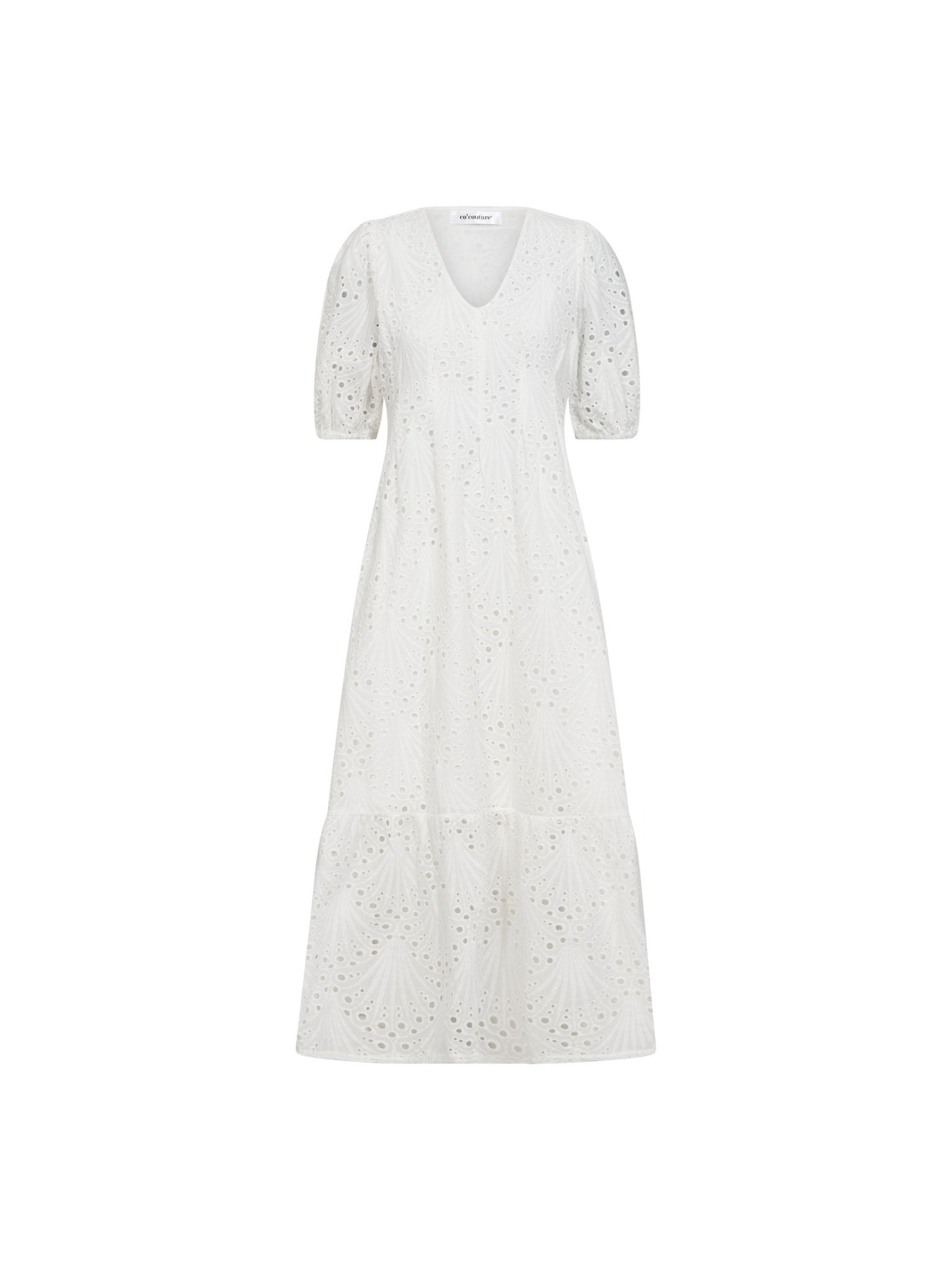 NayaCC Anglaise Pleat Dress - White - Co'couture