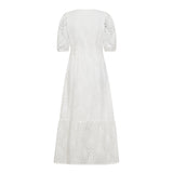 NayaCC Anglaise Pleat Dress - White - Co'couture