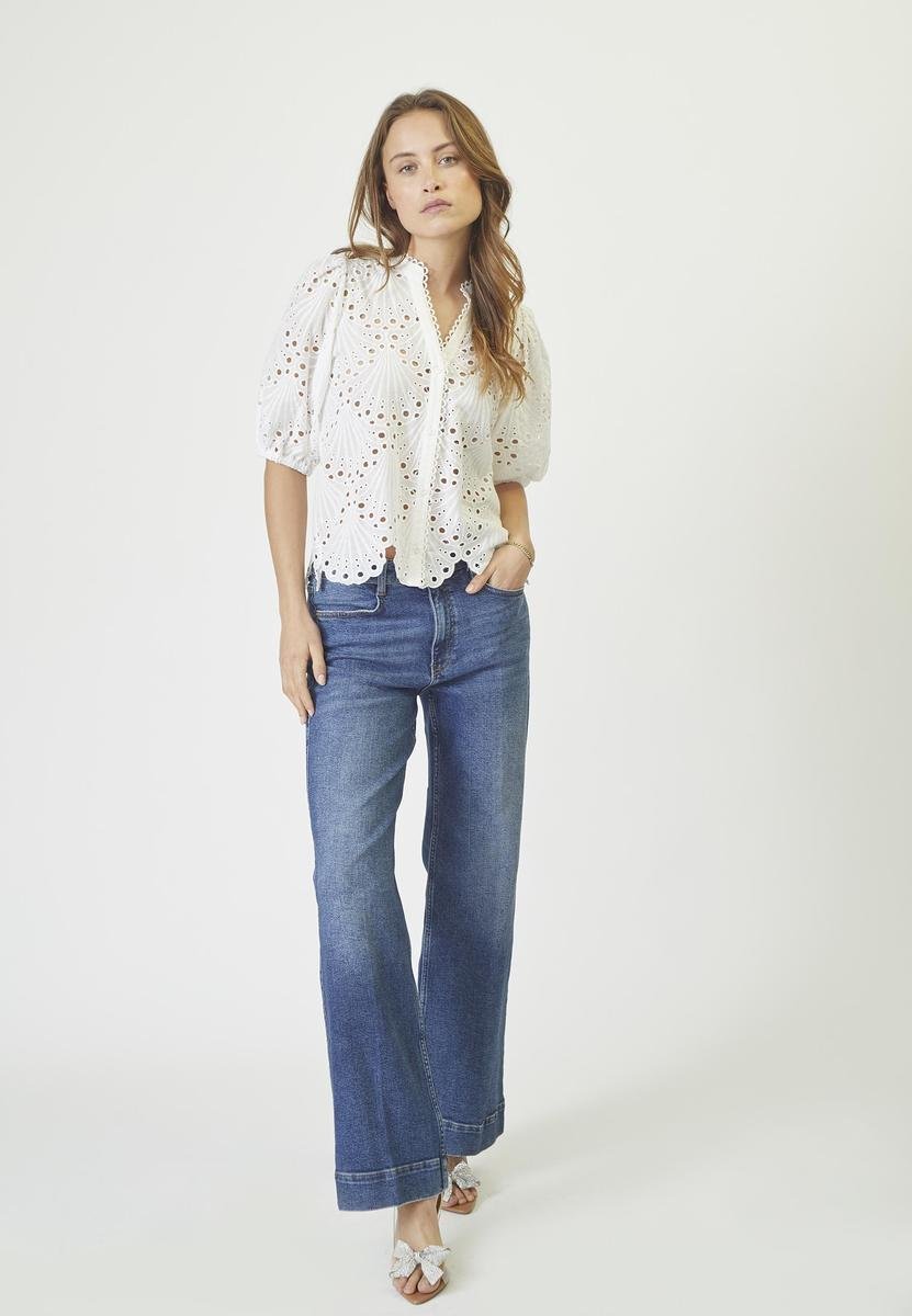 NayaCC Anglaise SS Shirt - White - Co'couture