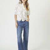 NayaCC Anglaise SS Shirt - White - Co'couture