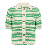 OdetteCC Stripe SS Cardigan - Green - Co'couture