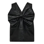 PhoebeCC Leather Bow V - Top - Black - Co'couture