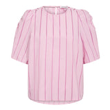 RosalinaCC Stripe SS Blouse - Pale pink - Co'couture