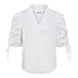 SannaCC SS Puff V - Blouse - White - Co'couture