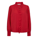 ShinaCC Frill LS Shirt - Red - Co'couture