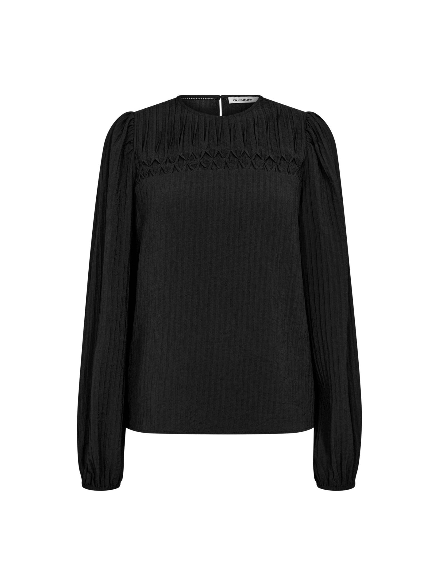 ShinaCC Pintuck Blouse - Black - Co'couture