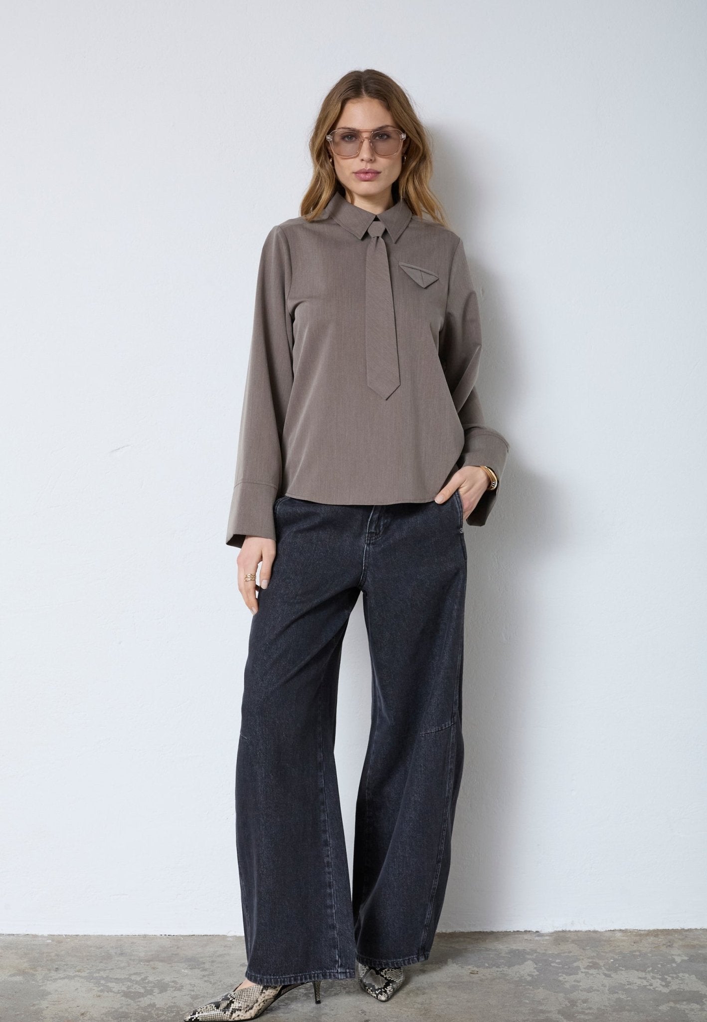 TengaCC Tie Blouse - Walnut - Co'couture