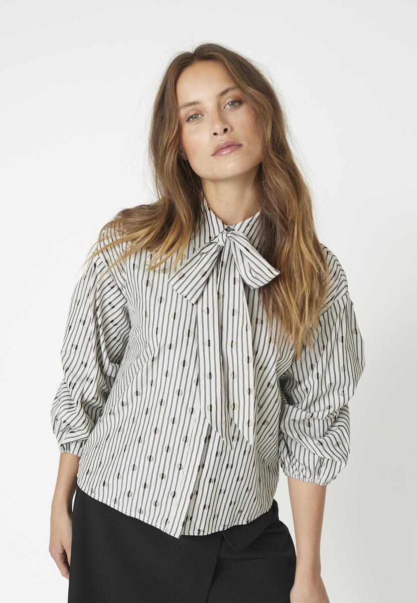 TrixieCC Dot Bow Shirt - Light Grey - Co'couture